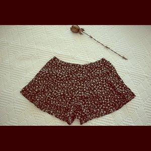 Black & White Floral Shorts
